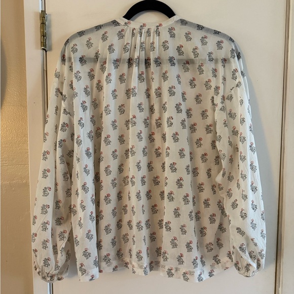 Doen Jane Blouse in Red Dahlia Block Print - Picture 5 of 8